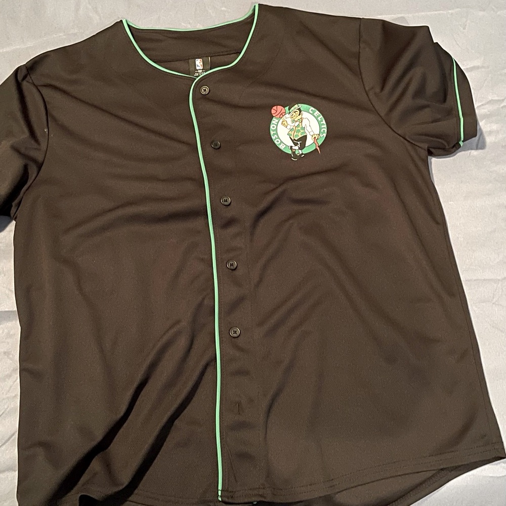 Celtics button down jersey